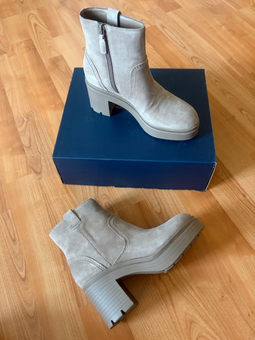 Cole Haan Grand360 Paz Pull-On Suede Booties in Irish Coffee Taupe (NWT)